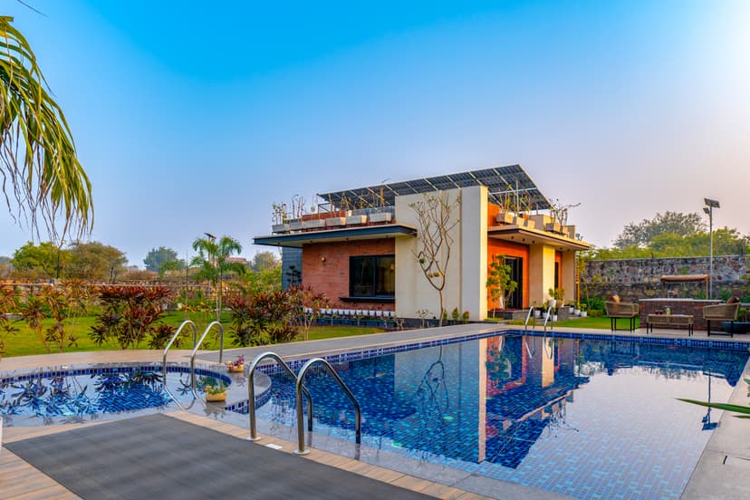 Prassanam Vatika | 2-BHK Hillside Villa with Private Pool & Expansive 1-Acre Garden