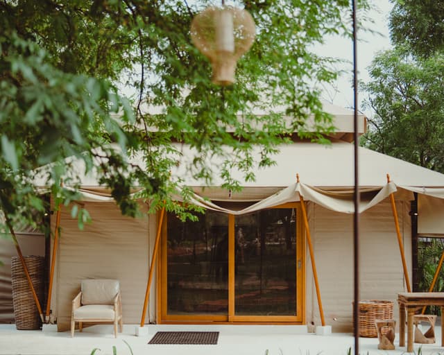 Bali Bay Saung | 1 Earthy Fibre-Clad Tent with a Shared Pool, Jacuzzi, Lounges & Firepits, 2