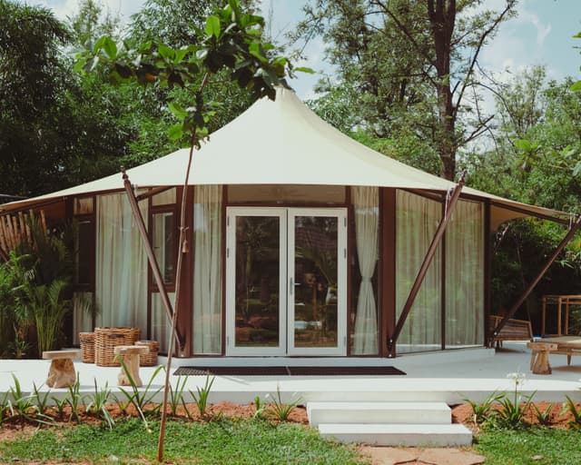 Bali Bay Langit | Glass Tent on 2-Acres with Shared Pool, Jacuzzi, Firepits, & Bar Lounge, 2