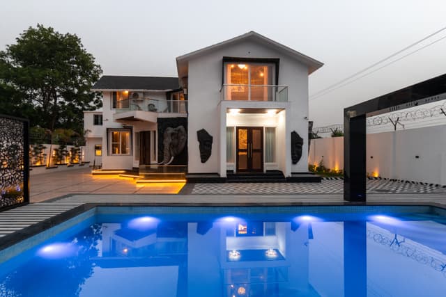 Raj Farm | 3-BHK Villa with Private Pool, Kid’s Room and An Outhouse, 2