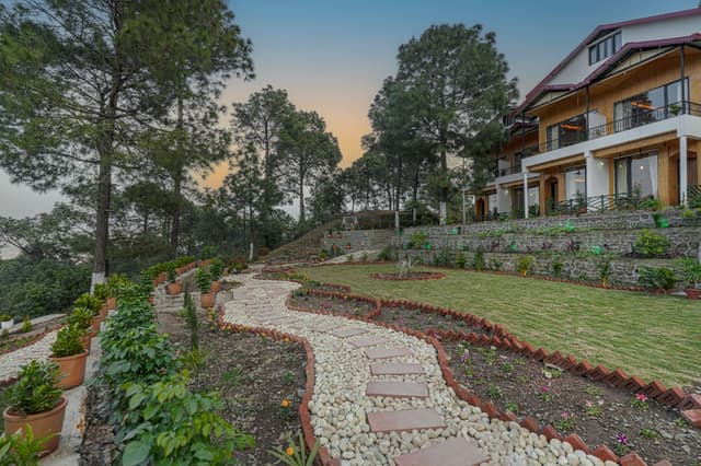 Pine View Resort | Pet-friendly Hilltop 1-Suite With Garden-Facing Balcony, Rooftop lounge, Restro & Game Zone, 4