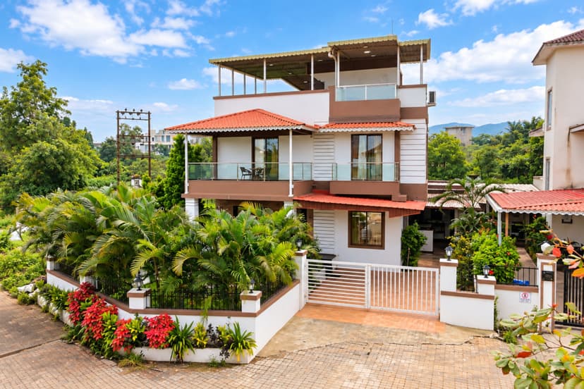 Aster Villa | Pet-Friendly 4 BHK Retreat With Private Swimming Pool, Terracotta-Roofed Gazebo, Lawn & Balcony Sit-Out