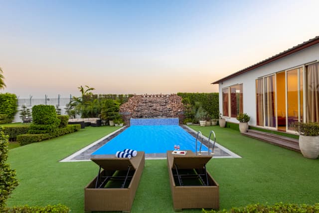 Madhuram Farm | 4 BHK Farmhouse with Private Pool, Half-Acre Lawn, Garden Lounge & Entertainment Room, 3