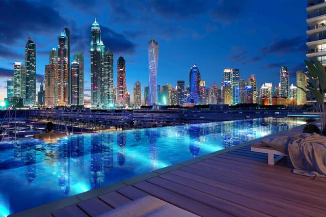 3BR with Marina Skyline View & Private Beach, 3