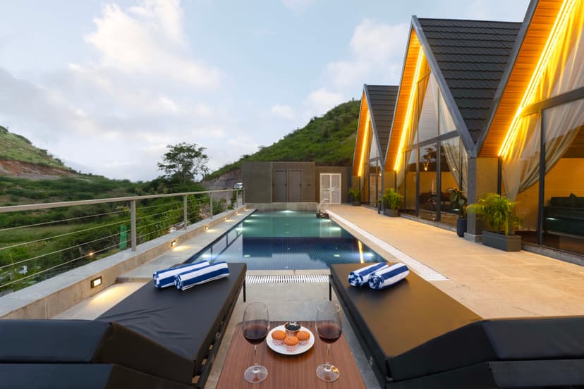 A by the Hills | Luxury Attic Style 3 BHK Villa with Pvt Pool, Sit Out & Hill Views