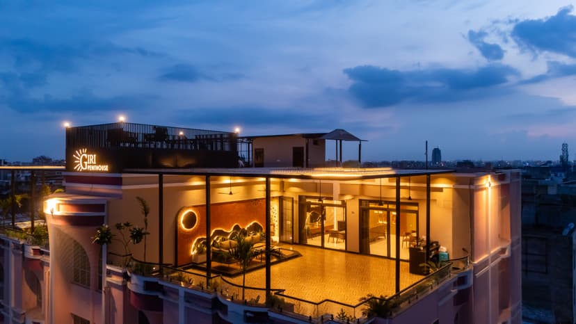 GIRI Penthouse | 2-BHK Penthouse with Terrace, Open-air bar, Lounge, Outdoor jacuzzi & Aravalli Views