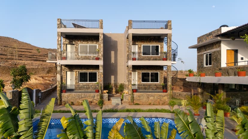 The Monolith | 4 BHK Villa with Private Pool & Garden Lounge in Udaipur