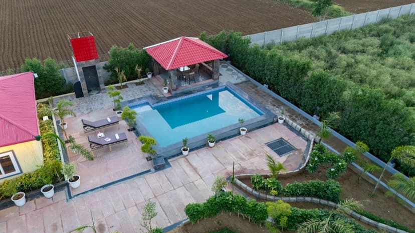 Royal Green Farm | Pet-friendly 2-BHK Countryside Farmhouse with Private Pool, Gazebo and 1-Acre Garden