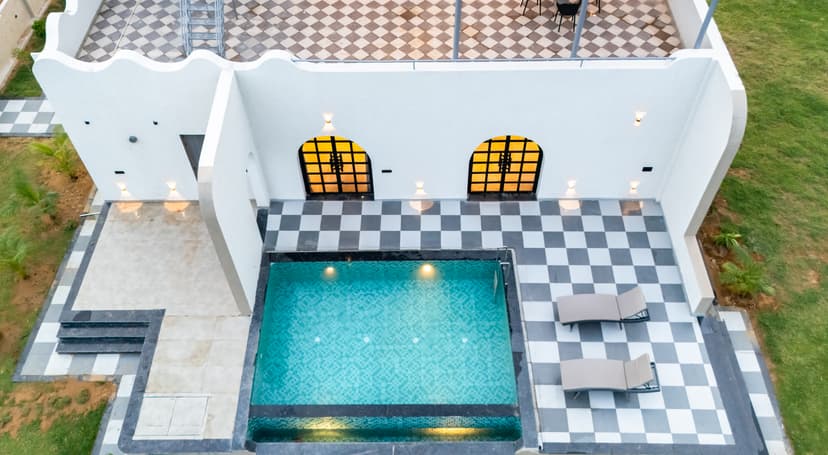 Belvedere Villa | Chic 4-BHK Retreat with Pool, Bar & Landscaped Garden
