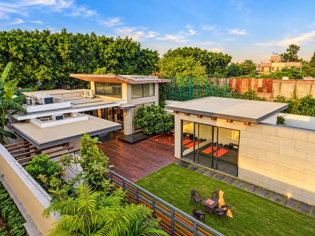 VK9 | 2 BHK Villa with Private Open-Air Plunge Pools, Water Courtyard, Barbecue Lounge, Gym & Lawn, 2