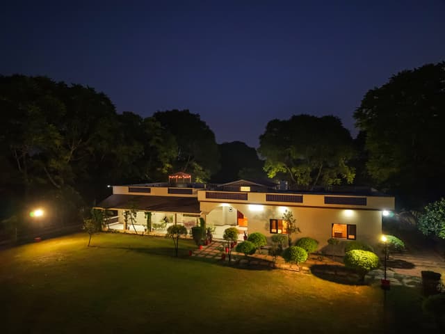 MKS Farms | 3-BHK Farm Villa with Private Swimming Pool, Garden Gazebo, Arched Verandah, Landscaped Lawn & Poolside Dining, 2