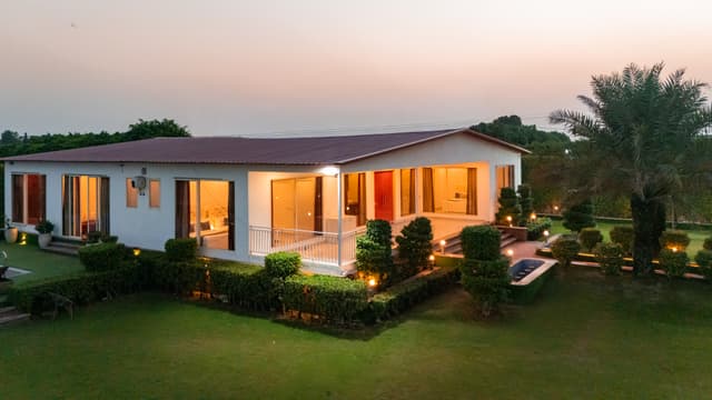 Madhuram Farm | 4 BHK Farmhouse with Private Pool, Half-Acre Lawn, Garden Lounge & Entertainment Room, 2
