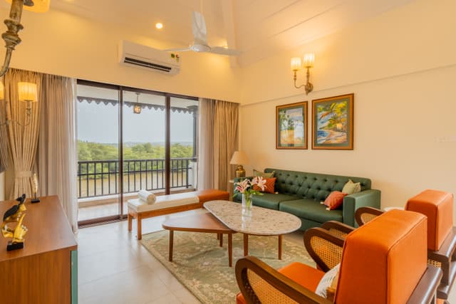 Villa Riviere | Private Riverfront Estate with 6-BHK & 3-BHK, 2 Infinity Pools, Lift, Lounge Area & Kids' Room | 3 Km from Candolim, 4