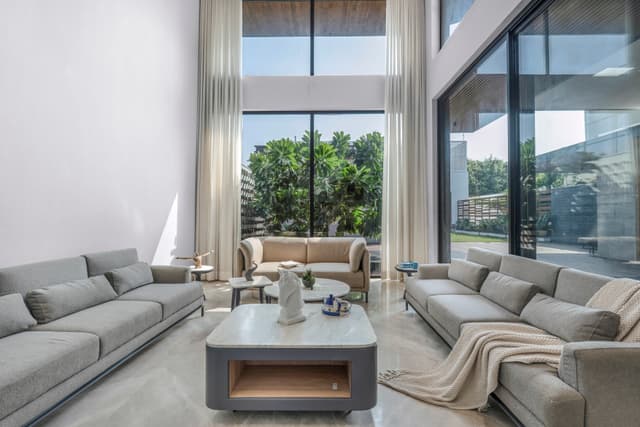 VK9 | 2 BHK Villa with Private Open-Air Plunge Pools, Water Courtyard, Barbecue Lounge, Gym & Lawn, 4