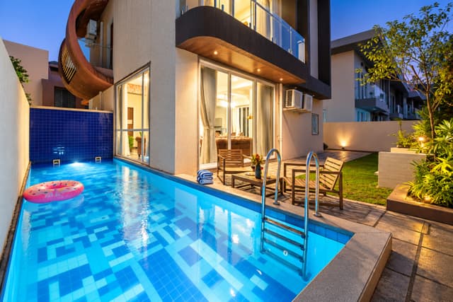 Alipnia | Luxurious 6 BHK Villa with 2 Private Pools, Jacuzzi, Glass Canopy Terraces & Garden areas, 3