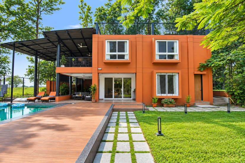 Advay Villa By Phalke | Luxurious 3-BHK Retreat with Private Swimming Pool, Sports Turf, Landscaped Lawn & Poolside Verandah