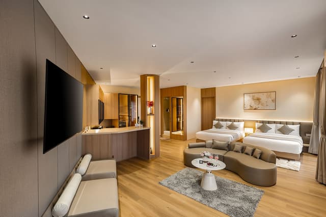 Savian Suites Eevan | Queen Bed Room with Balcony in a Business Hotel in Chikkajala, Near Popular Restaurants, Bars & Clubs, 2