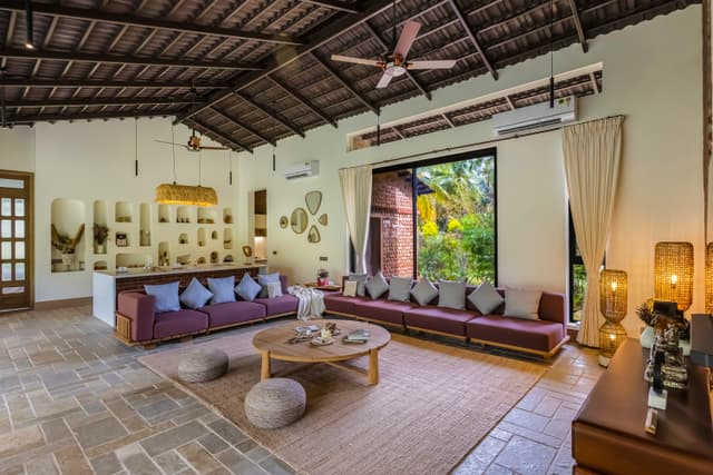 Saukhyam | Pet-Friendly 3 BHK Farm Villa with Open-Air Movie Lounge, Fire Pit, Cabana & Landscaped Garden, 4