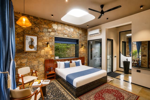 Hathnoda Bagh Cascade | Cottage within a Mini Resort with Open Shower, Shared Pool, Restaurant, Sit Out & Garden, 4