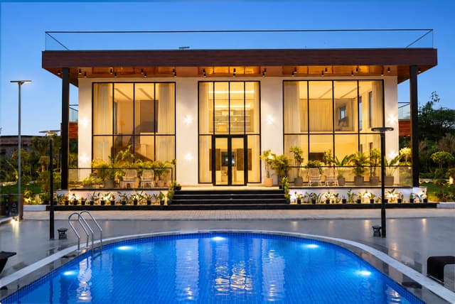 ASK Farms | Refined 4-BHK villa with Theatre Lounge, Pool & Fire BBQ Deck , 4