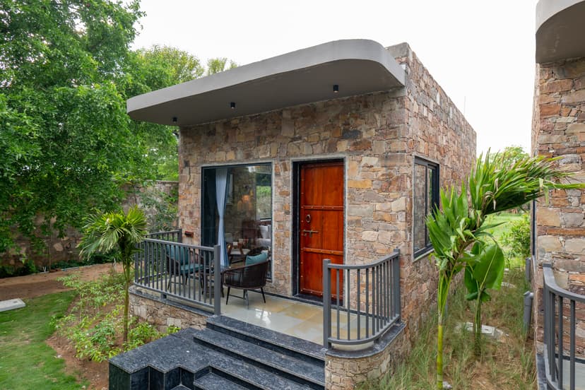 Hathnoda Bagh Cascade | Cottage within a Mini Resort with Open Shower, Shared Pool, Restaurant, Sit Out & Garden