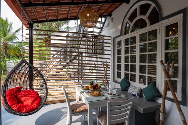 Arka Elysia | Vibrant 3-BHK Heritage Villa with Red-Brick Cabana, Arched Interiors, Swing Sit-Out, Lush Garden, Fire Pit & Lantern-Lit Alfresco Dining, 4