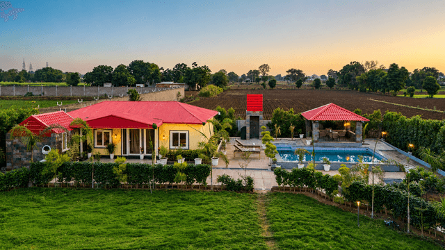 Royal Green Farm | Pet-friendly 2-BHK Countryside Farmhouse with Private Pool, Gazebo and 1-Acre Garden, 2