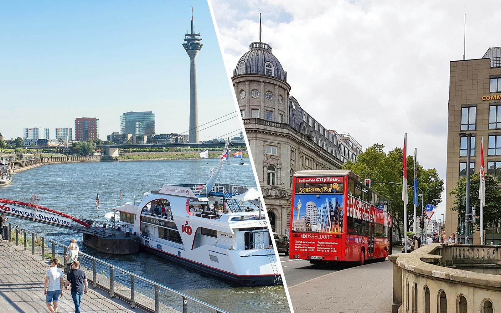 Combo: Dusseldorf Hop-on-Hop-off Bus Tour + Panorama Rhine River Cruise Tickets