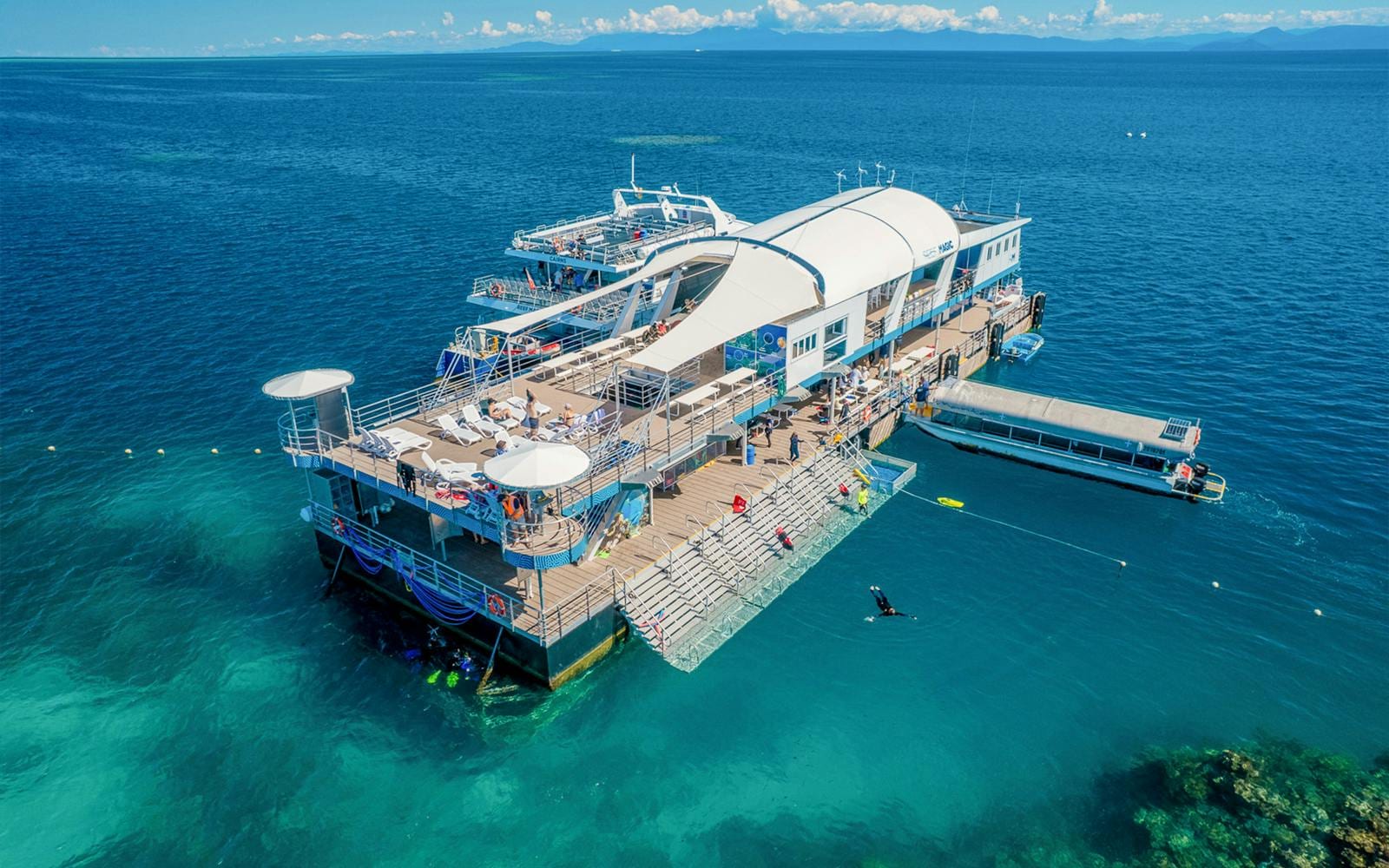 [Latest Pontoon] From Cairns: Outer Reef Snorkel Cruise with Pontoon Activities & Lunch by Reef Magic